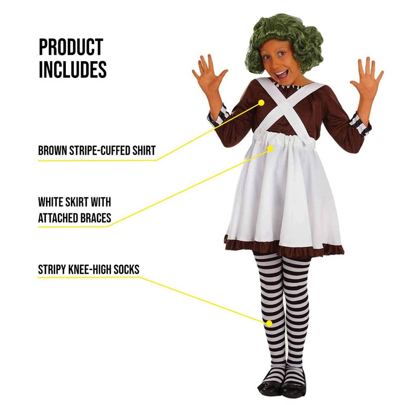 fun shack Girls Chocolate Factory Worker Halloween Costume, Kids Candy Movie Character Outfit for Trick-or-treating, X-Large - Image 3